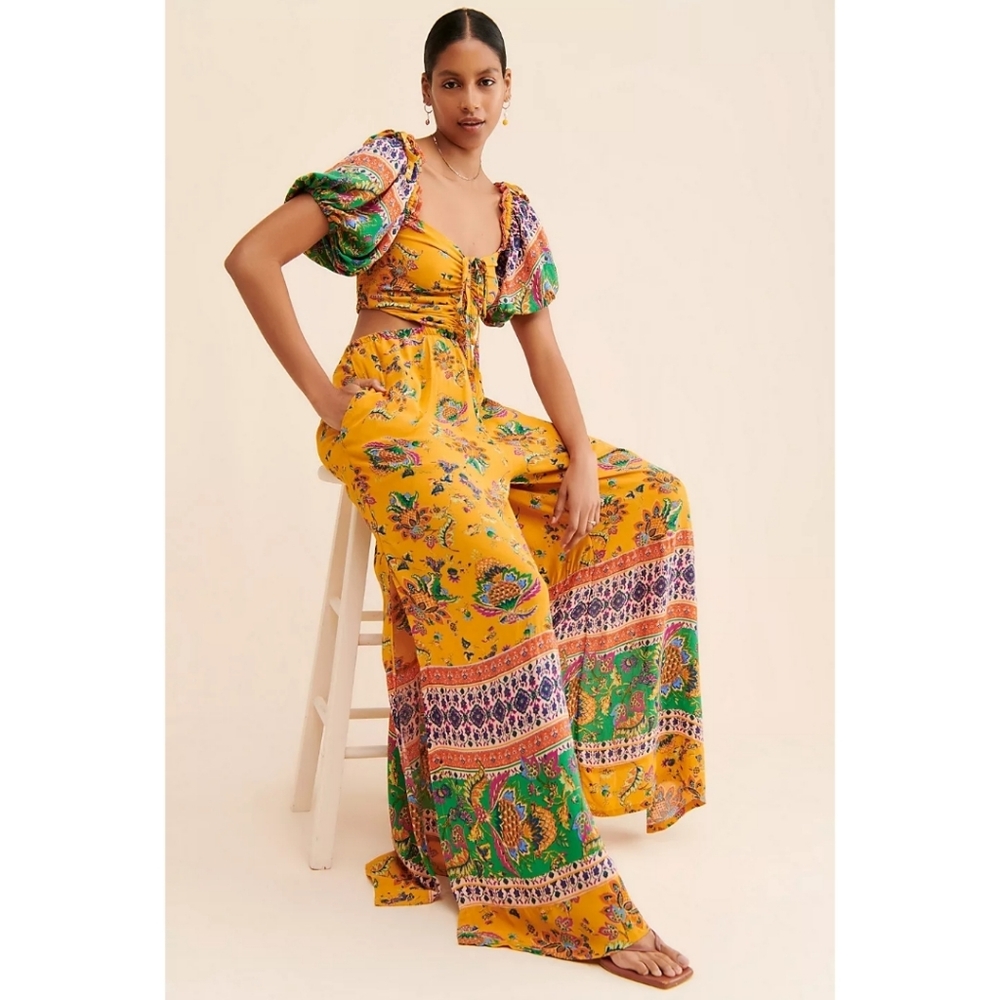 Free People Boho Bali‎ Citrus Skies Jumpsuit